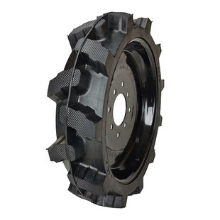 柴油汽油微耕机实心轮400一8打土轮350一6免内胎免充气耕地机配件