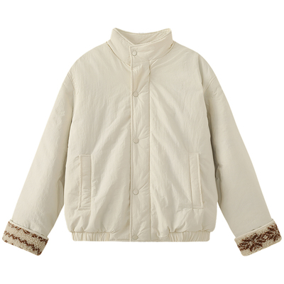 慕兔复古气质宽松立领棉服