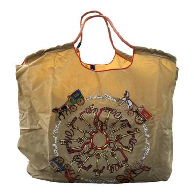 日本外贸潮牌ballchain马车刺绣环保购物袋大容量单肩斜挎妈妈包