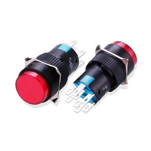 上开 上海永星16mm按钮开关带灯AD16自锁复位按键电源开关 2开2闭