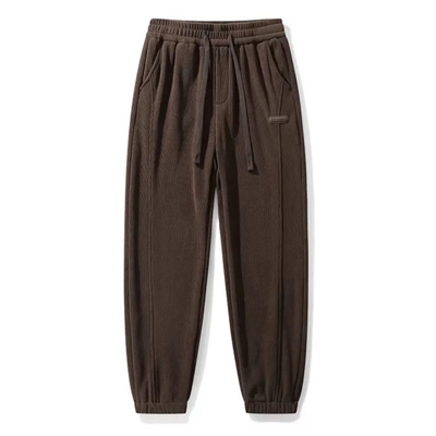 秋冬季条绒束脚加绒加厚休闲裤子