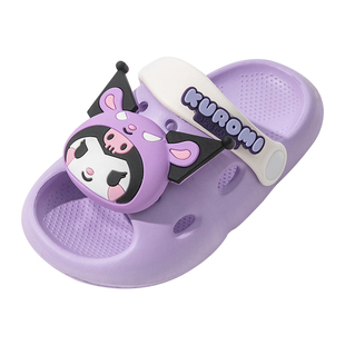 正版三丽鸥儿童洞洞鞋女孩露趾居家防滑凉拖鞋库洛米夏软底沙滩鞋