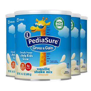 美版雅培小安素PediaSure婴幼儿童营养素成长奶粉香草味4罐装400g