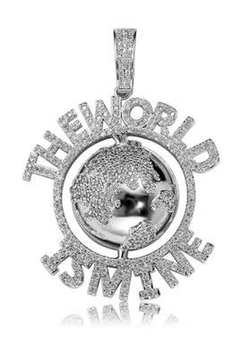 Mr.Bling满钻字母地球情侣吊坠