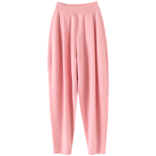 这裤型太赞了！通勤神裤~加厚羊绒裤子女外穿针织裤子休闲哈伦裤