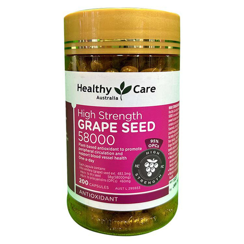 澳洲Healthy Care HC葡萄籽胶囊加强版高含量58000mg花青素200粒
