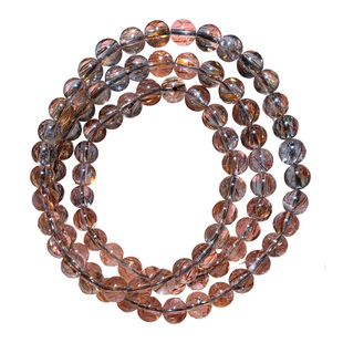 天然黑金超三圈手链顺发共生双轮超七水晶黑闪发晶手串饰品情侣款