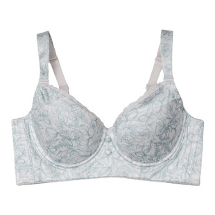 MsKKay调整型内衣女聚拢收副乳防下垂大胸显小缎面印花|植物学家