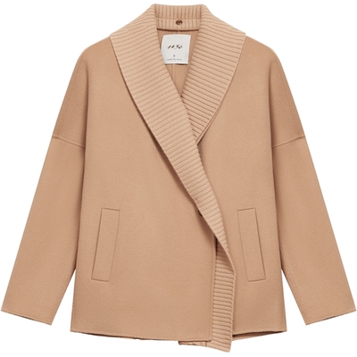 1436 小山羊绒复古vintage女士大衣毛呢外套