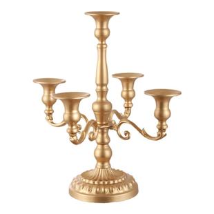 法式复古金属多头铁艺烛台底座家用香薰蜡烛托台烛光晚餐装饰摆件