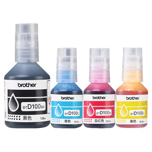 兄弟原装BTD100BK C M Y黑彩墨水适用T230 236 T430 436W 536DW 730/735DW 930/935/830DW 原装黑色墨水
