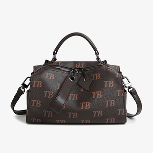17号TBCB欧美简约轻奢女包印花波士顿手提女包品牌气质女士枕头包