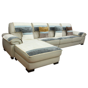 真皮沙发垫防滑坐垫四季通用轻奢毛绒皮沙发专用贵妃沙发套罩盖巾