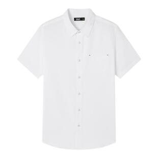 森马短袖衬衫男2024夏季新款男士外套速干薄款商务浅蓝色休闲衬衣