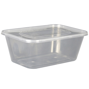 长方形1000ML一次性餐盒外卖快餐打包盒加厚透明塑料饭盒便当汤碗