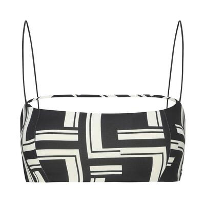 字母印花几何线条吊带上衣