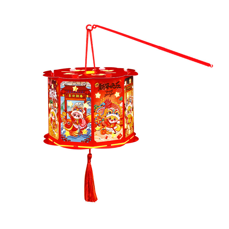 新年灯笼手工diy材料包儿童手提发光2026新款走马灯挂饰中秋节