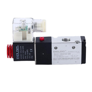 德力西二位三通电磁阀3V210-08常开常闭型气动电子控制换向阀220V