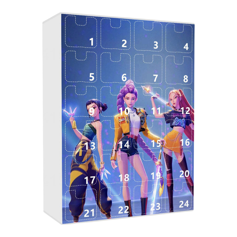 跨境KPOP猎魔女团周边盲盒24入亚克力钥匙扣挂件洞洞乐戳戳乐玩具