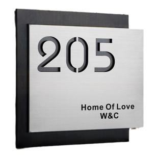 不锈钢门牌号高级感轻奢创意别墅住宅户外室外小区高端装饰号码牌2026新款酒店民宿房间门口自粘防水标识挂牌