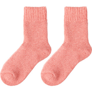 羊毛袜女秋冬厚雪地袜子加厚加绒月子睡眠袜中筒冬季保暖毛巾长袜