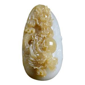 新疆和田玉龙手把件糖白料