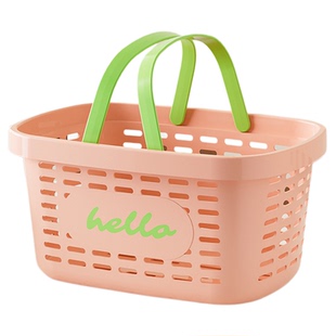 手提洗澡篮子塑料卫生间浴室洗漱用品沥水收纳筐镂空大敞口置物篮