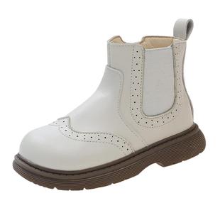 儿童马丁靴女童靴子2025秋冬新款加绒皮靴软底防滑单靴小女孩短靴