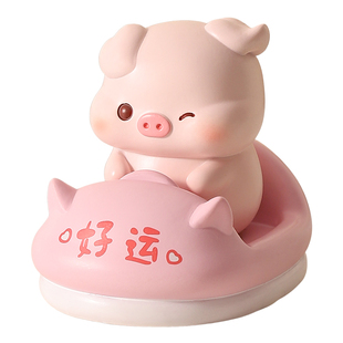 可爱小猪撞好运摆件办公桌面情绪稳定神器工位治愈系玩具生日礼物