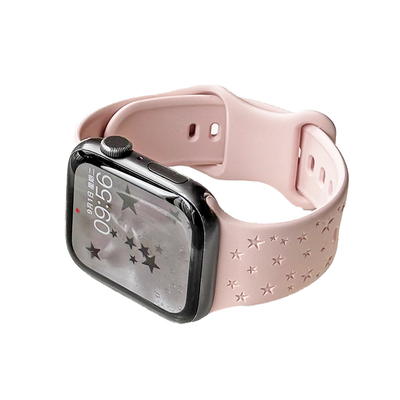 适用满天星雕刻硅胶iwatch表带