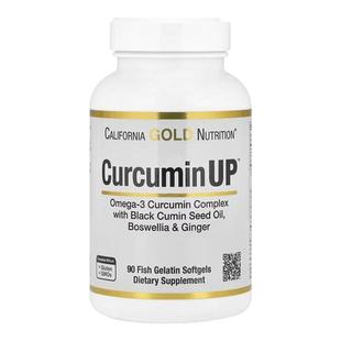 California Gold Nutrition姜黄素鱼明胶软胶囊浓缩鱼油守护大脑