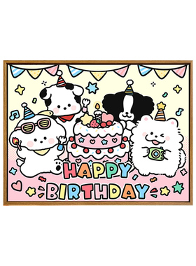 生日礼物手工diy数字油画装饰画