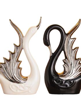 简约现代天鹅装饰摆件结婚礼物