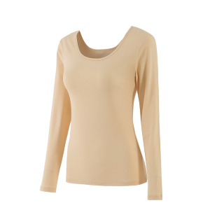 纯棉秋衣女薄款打底内衣秋冬内穿长袖紧身保暖上衣U领线衣棉毛衫