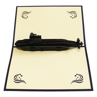 定制093潜艇歼3520116国防教育八一建军教师新年生节日立体贺卡片