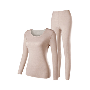 保暖内衣女士发热腈纶羊绒蚕丝打底上衣无痕加绒秋衣秋裤套装冬季