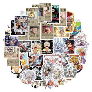 50张卡通动漫五档路飞海贼王贴纸手账电脑手机贴画 Luffy gear 5