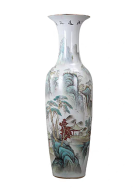 手绘中式陶瓷器景德镇落地大花瓶