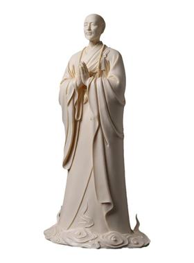 戴玉堂林弋新陶瓷摆件《立祥云弘一法师像玉黄瓷》佛像家居饰品