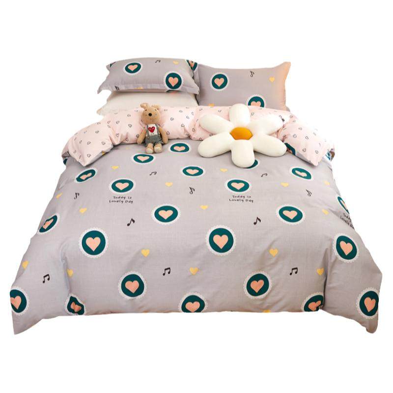 简约全棉被罩北欧纯棉被套高支高密印花加大双人床上用品学生单人