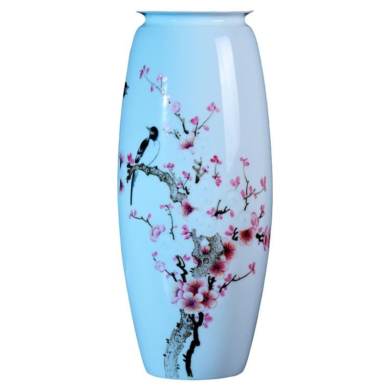 大师手绘玲珑瓷花瓶新中式家居客厅玄关博古架景德镇瓷器摆件插花