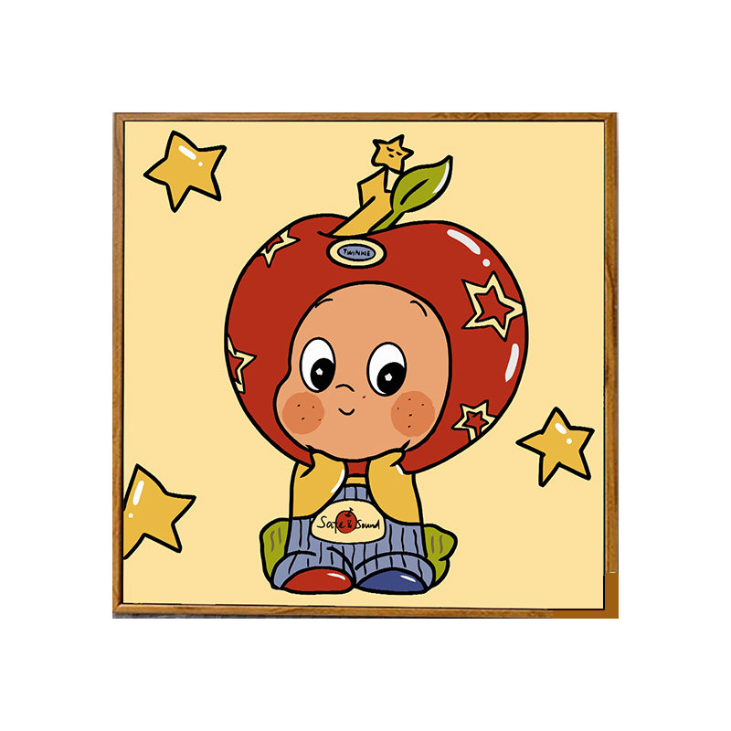 可爱星星人数字油画diy填涂色手工绘泡泡玛特周边卡通简单装饰画
