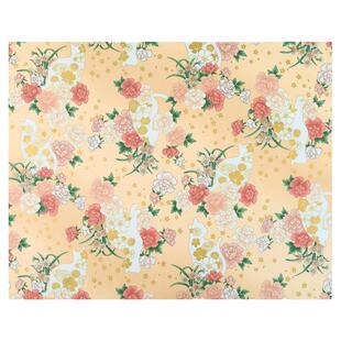 日本进口cosmo20支纯棉百花缭乱猫咪牡丹烫金服装DIY新品版权限量