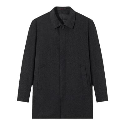 可拆卸羽绒内胆中长款羊毛外套