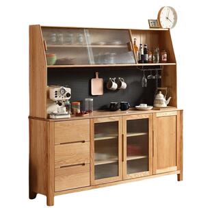 鹿特丹餐边柜上下台矮上架红橡木高上架全实木餐边柜厨房储物