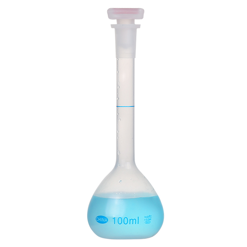 塑料容量瓶100ml聚丙烯PP材质定容瓶耐高温实验室摇瓶平口带塞25/50/100/250/500/1000ml