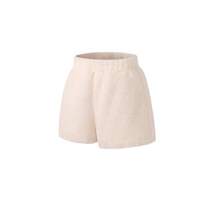 女童小香风白色加厚毛绒短裤儿童秋冬外穿2026新款a字超短靴裤子9