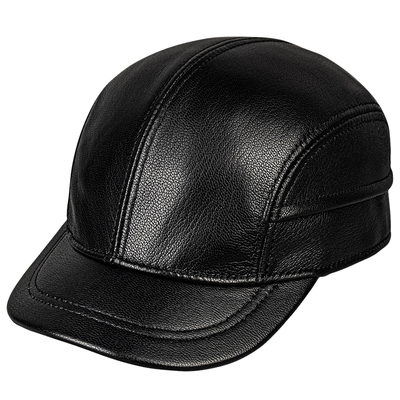 广帝 羊皮 短檐春秋冬季薄款真皮帽子男中老年人保暖鸭舌帽棒球帽