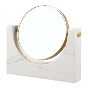 轻奢侘寂风大理石镜子化妆镜桌面摆件卧室衣帽间梳妆台家居装饰品