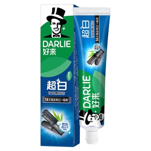 好来黑人超白竹炭深洁90G竹炭牙膏清新口气成人亮白去牙垢渍正品